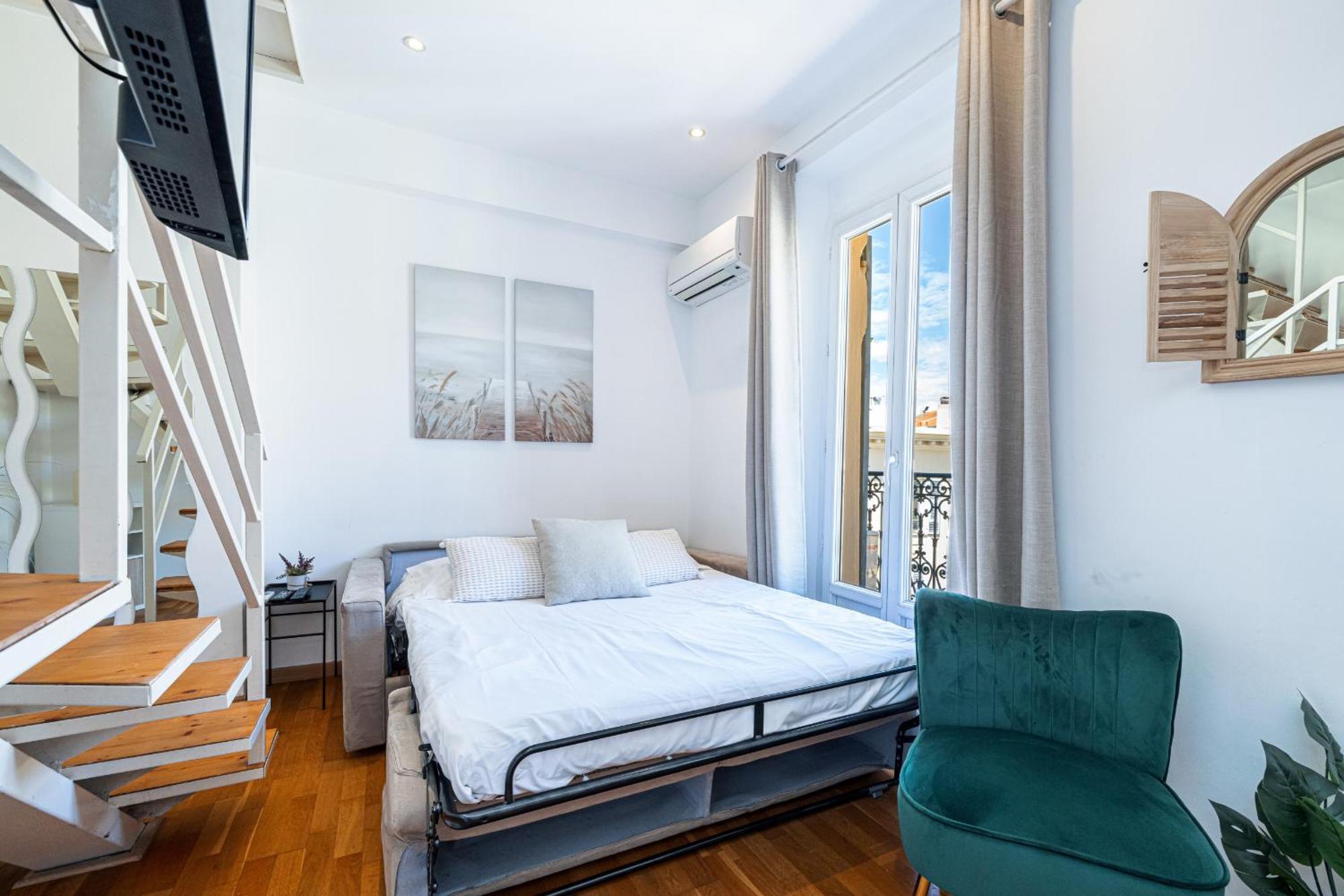 Apartamento Massena Street - 1 Bdr Duplex With Ac & Parking Niza Exterior foto