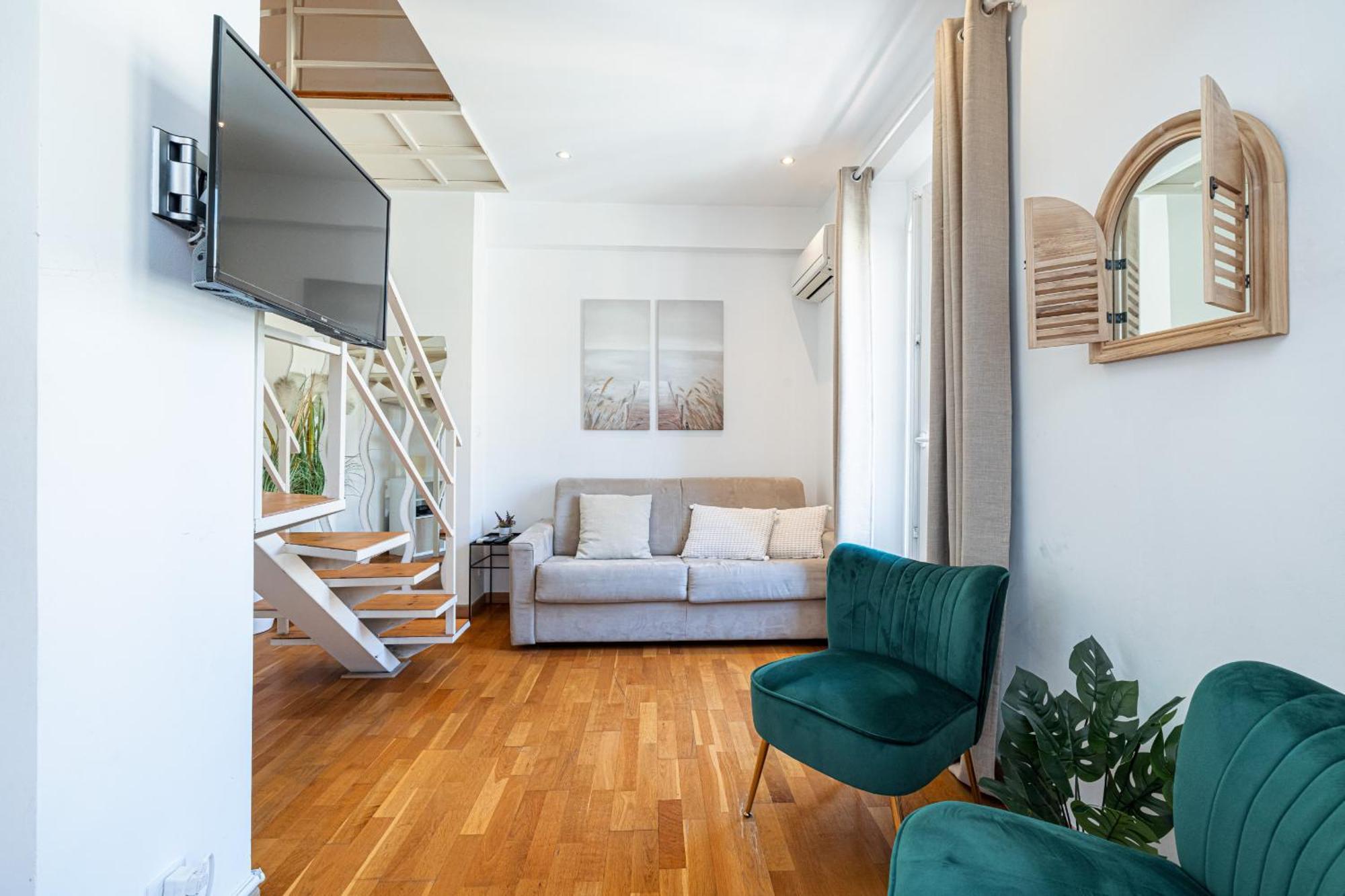 Apartamento Massena Street - 1 Bdr Duplex With Ac & Parking Niza Exterior foto